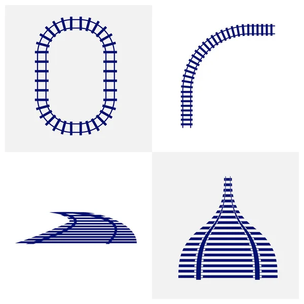 Conjunto de Vector de diseño de ferrocarriles, Plantilla de diseño de ferrocarriles, Símbolo de icono, Ilustración — Vector de stock