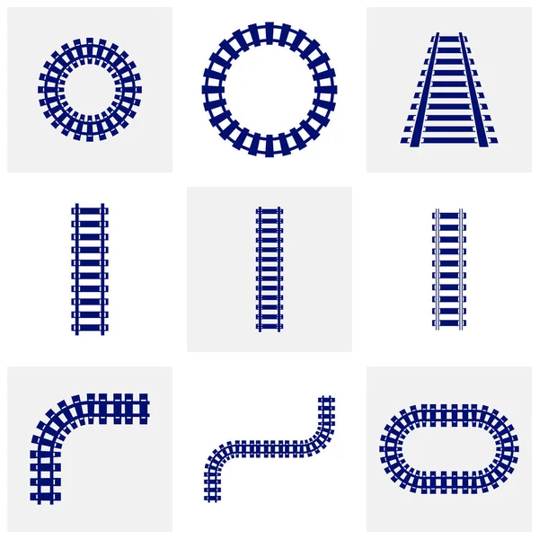 Conjunto de Vector de diseño de ferrocarriles, Plantilla de diseño de ferrocarriles, Símbolo de icono, Ilustración — Vector de stock