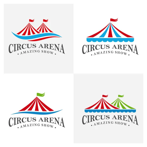 Ensemble de modèle vectoriel de conception de logo d'icône de cirque, symbole d'icône, illustration — Image vectorielle