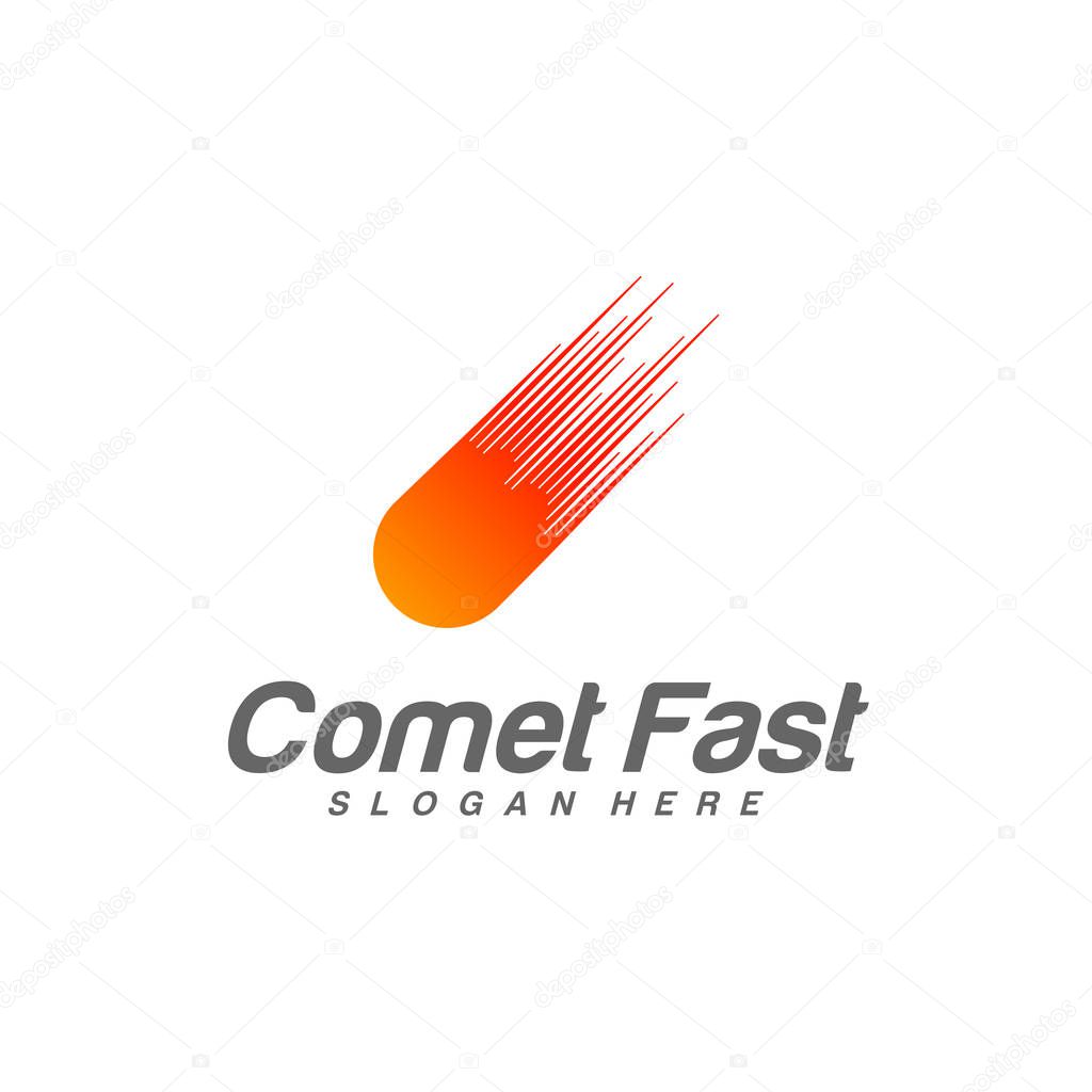 Comet Logo Vector, Comet Logo Design Template, Icon Symbol, Illustration