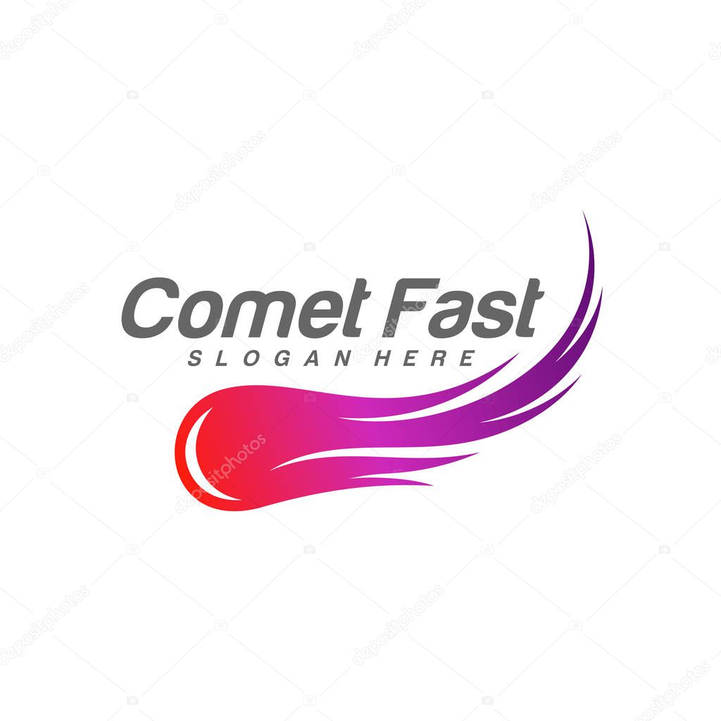Comet Logo Vector, Comet Logo Design Template, Icon Symbol, Illustration