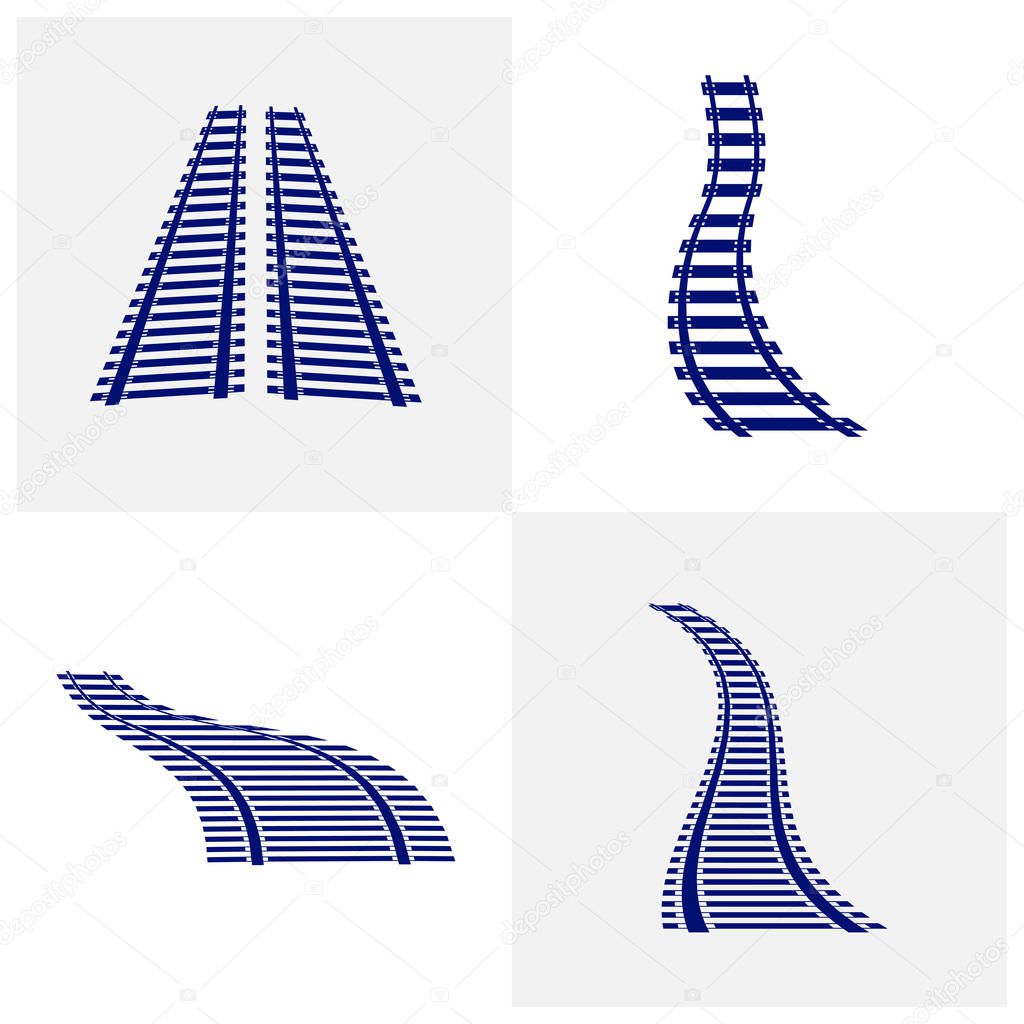 Set of Railroads Design Vector, Railroads Design Template, Icon Symbol, Illustration