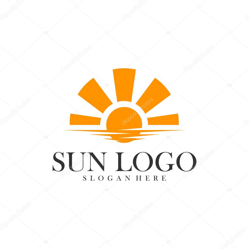 Sun logo design vector template, Icon symbol, Illustration