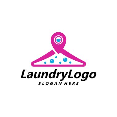 Çamaşır Logosu Şablonu Tasarım Vektörü, Temizlik Servis Logosu Konsepti, Amblem, Tasarım, Yaratıcı Sembol, Simge Simgesi, Simge