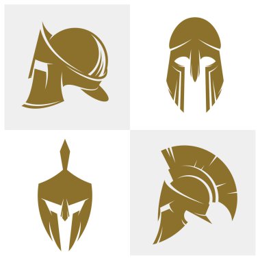 Sparta Logo Tasarım Vektör Şablonu, Spartan Miğfer Logosu Konsepti, Amblem, Konsept Tasarım, Yaratıcı Sembol, Simge, Simge