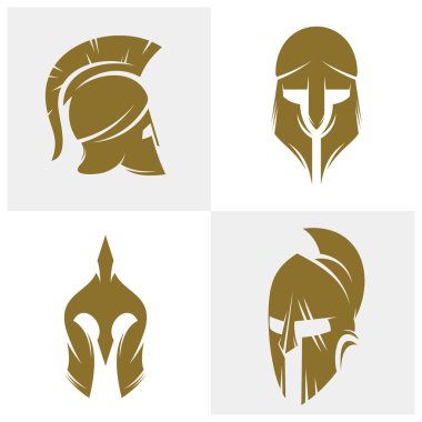 Sparta Logo Tasarım Vektör Şablonu, Spartan Miğfer Logosu Konsepti, Amblem, Konsept Tasarım, Yaratıcı Sembol, Simge, Simge
