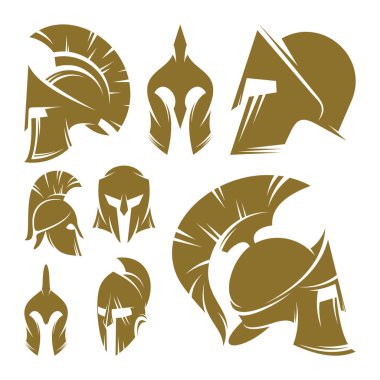 Sparta Logo Tasarım Vektör Şablonu, Spartan Miğfer Logosu Konsepti, Amblem, Konsept Tasarım, Yaratıcı Sembol, Simge, Simge