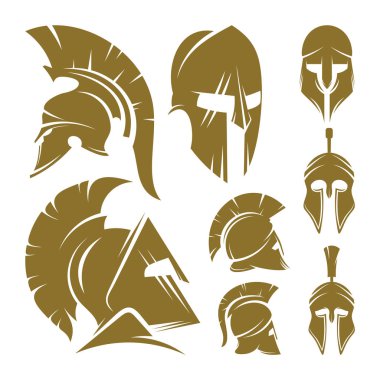 Sparta Logo Tasarım Vektör Şablonu, Spartan Miğfer Logosu Konsepti, Amblem, Konsept Tasarım, Yaratıcı Sembol, Simge, Simge