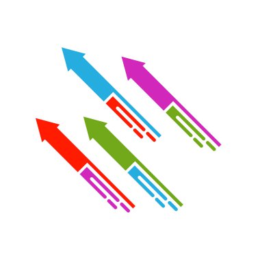 Havai fişek çizgisi simgesi ve mutlu yeni yıl havai fişek vektör tasarımı, yaratıcı simge, tasarım konsepti