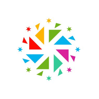 Havai fişek çizgisi simgesi ve mutlu yeni yıl havai fişek vektör tasarımı, yaratıcı simge, tasarım konsepti