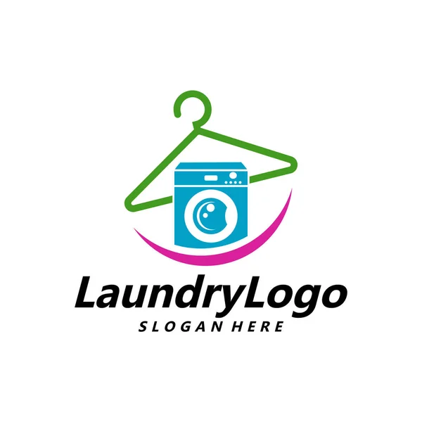 Laundry Logo Template Design Vector, Cleaning Service Logo Concept, Emblem, Concept Design, Creative Symbol, Icon — 스톡 벡터