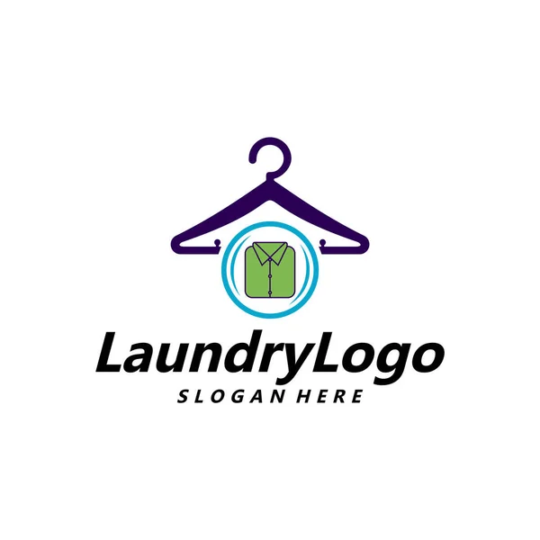Diseño de Logo de Lavandería Vector, Servicio de Limpieza Logo Concept, Emblema, Diseño de Conceptos, Símbolo Creativo, Icono — Archivo Imágenes Vectoriales
