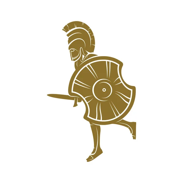 Spartan Logo Design Vector Template, Spartan Helmet Logo Concept, Emblema, Concept Design, Simbolo creativo, Icona — Vettoriale Stock