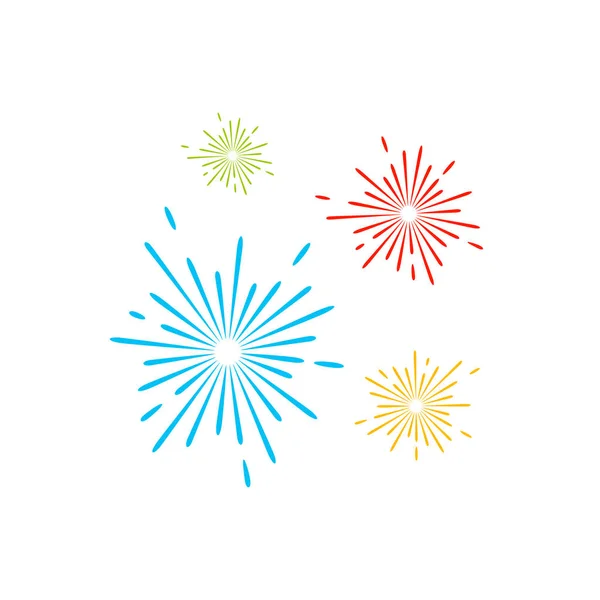 Ikona linii fajerwerków i szczęśliwy projekt wektora noworoczne fajerwerki, Kreatywna ikona, koncepcja projektowania — Wektor stockowy