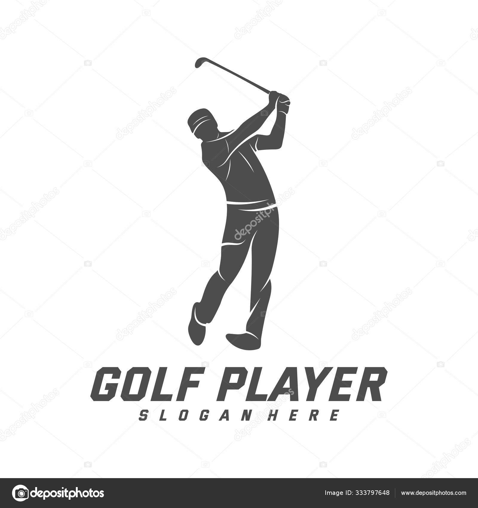 Golf Player logo design vector template, Vector label of golf, Logo of ...