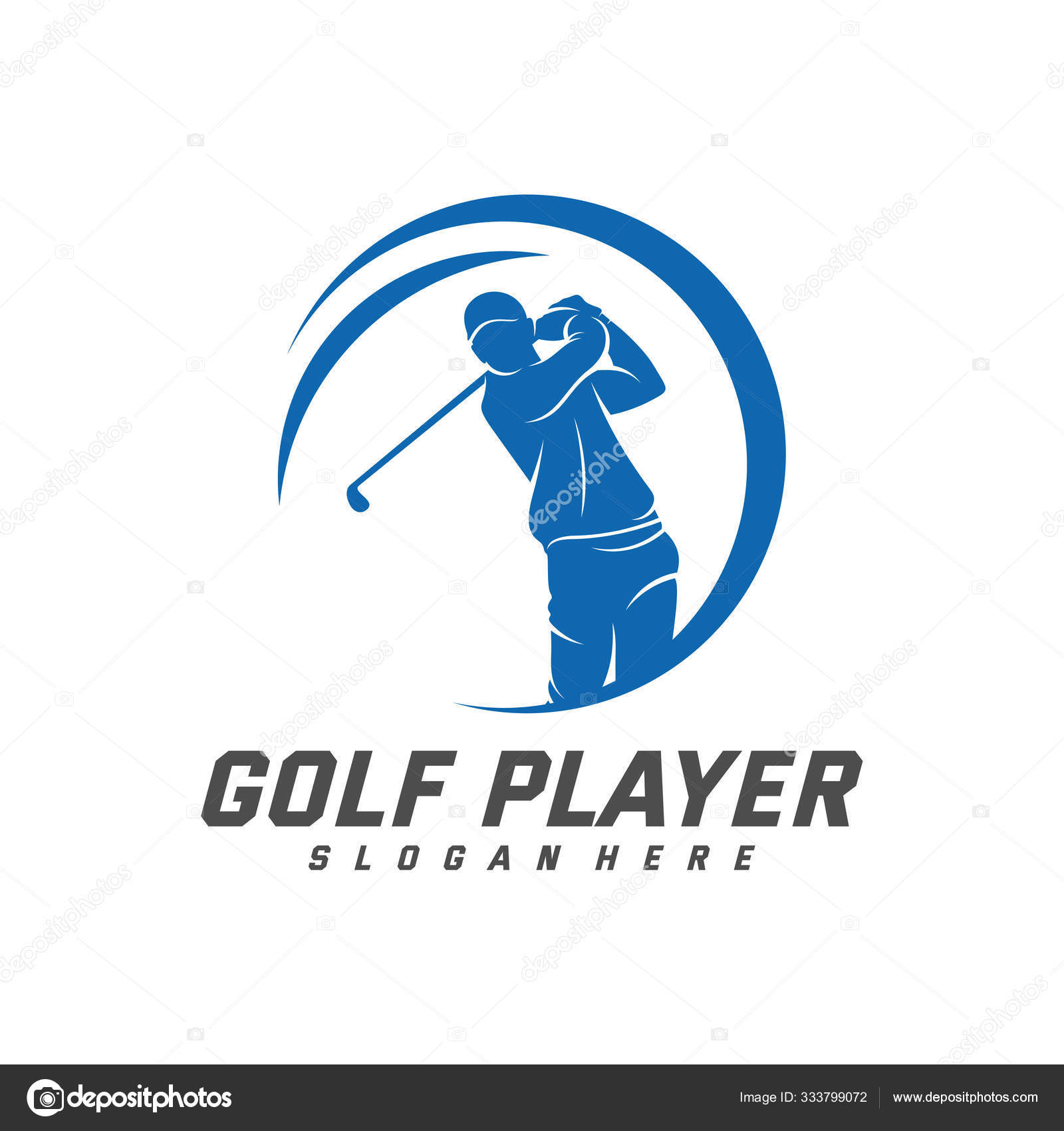 Golf Player Logo Design Vector Template Vector Label Of Golf Logo Of Golf Championship Illustration Creative Icon Design Concept Stock Vector Image By C Ssports 333799072