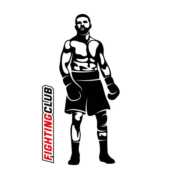 Lucha Player logo design vector, plantilla de logotipo de boxeo, muay thai kick boxing logo vector, Combat Sport and Fitness Emblem with a Fighter., Muay Thai Training Center, Ilustración, Diseño creativo — Vector de stock