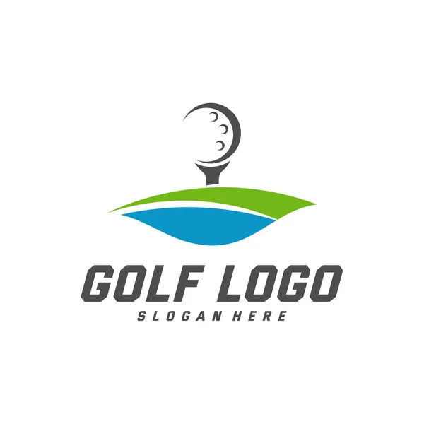 Golf logo ontwerp vector template, Vector label van golf, Logo van golf kampioenschap, illustratie, Creatief pictogram, ontwerp concept — Stockvector