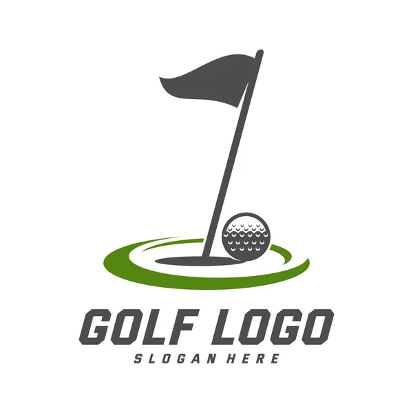 Golf logo ontwerp vector template, Vector label van golf, Logo van golf kampioenschap, illustratie, Creatief pictogram, ontwerp concept — Stockvector