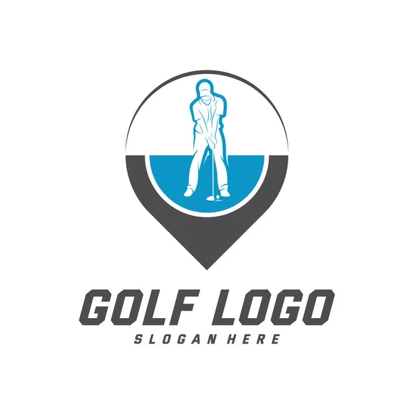 Golf logo design vector template, Διανυσματική ετικέτα του γκολφ, Λογότυπο του πρωταθλήματος γκολφ, εικονογράφηση, Creative icon, σχεδιασμός έννοια — Διανυσματικό Αρχείο