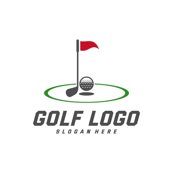 Golf logo ontwerp vector template, Vector label van golf, Logo van golf kampioenschap, illustratie, Creatief pictogram, ontwerp concept — Stockvector