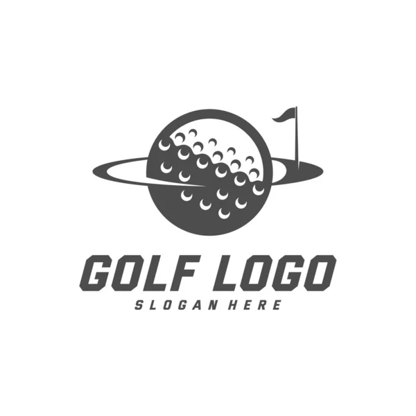 Modelo de vetor de design de logotipo de golfe, Etiqueta vetorial de golfe, Logotipo do campeonato de golfe, ilustração, Ícone criativo, conceito de design — Vetor de Stock