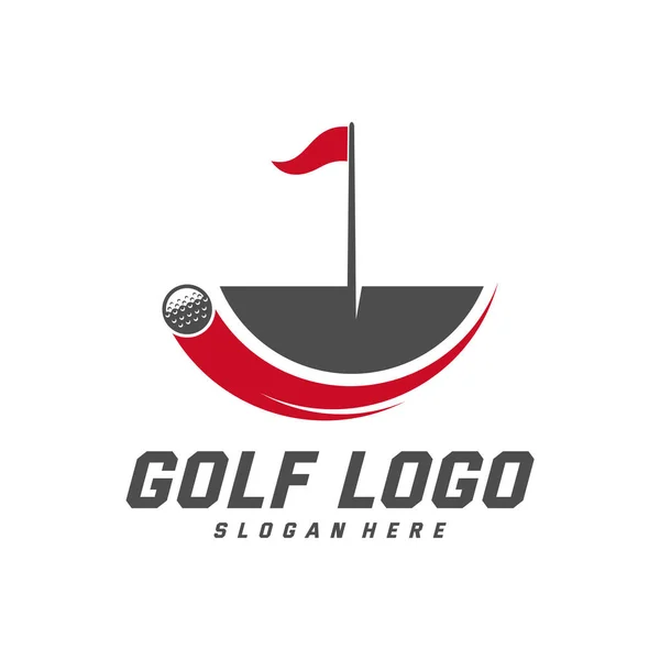 Golf logo ontwerp vector template, Vector label van golf, Logo van golf kampioenschap, illustratie, Creatief pictogram, ontwerp concept — Stockvector