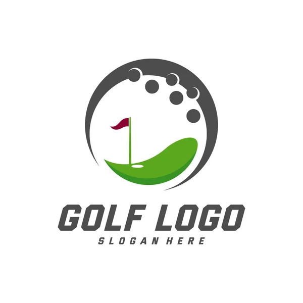 Golf logo ontwerp vector template, Vector label van golf, Logo van golf kampioenschap, illustratie, Creatief pictogram, ontwerp concept — Stockvector