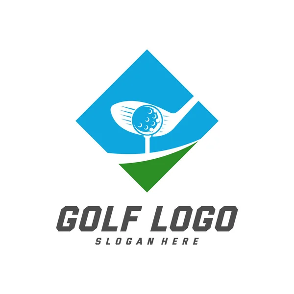 Modèle vectoriel de conception de logo de golf, Étiquette vectorielle du golf, Logo du championnat de golf, illustration, icône créative, concept de conception — Image vectorielle