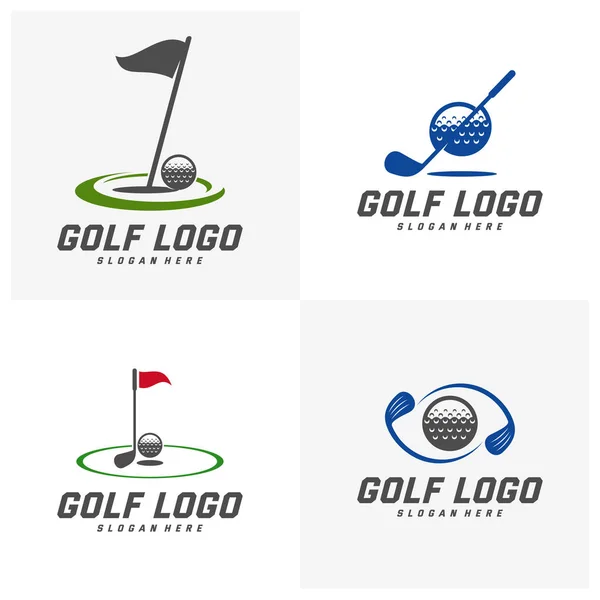 Zestaw logo Golf design wektor szablon, Wektor etykieta golfa, Logo mistrzostw golfa, Ilustracja, Kreatywna ikona, Koncepcja projektu — Wektor stockowy