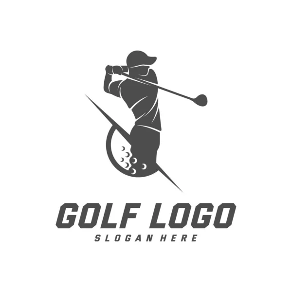 Modelo de vetor de design de logotipo de golfe, Etiqueta vetorial de golfe, Logotipo do campeonato de golfe, ilustração, Ícone criativo, conceito de design —  Vetores de Stock