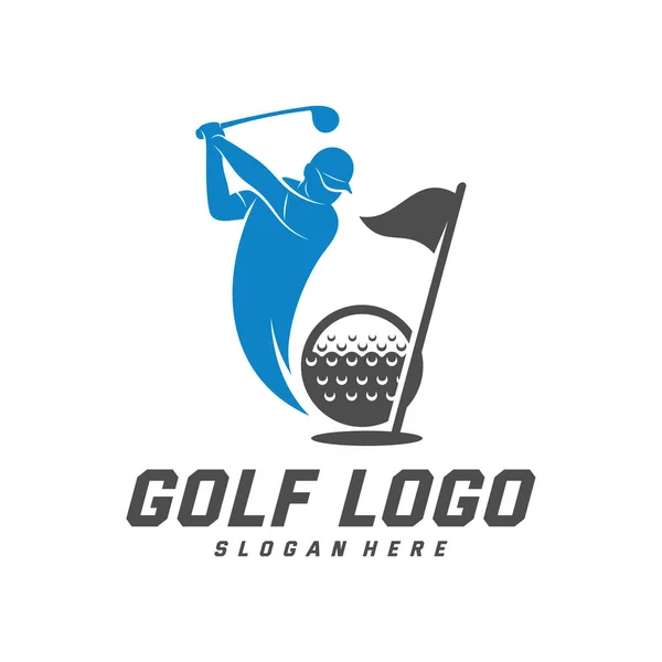 Golf logosu tasarım vektör şablonu, golf şampiyonası logosu, illüstrasyon, yaratıcı ikon, tasarım konsepti.