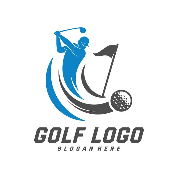 Golf logosu tasarım vektör şablonu, golf şampiyonası logosu, illüstrasyon, yaratıcı ikon, tasarım konsepti.