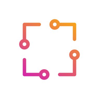 Circuit logo tasarım vektör şablonu, Dairesel logo simgesi, noktalı bağlantı simgesi, devre ögesi, Yaratıcı tasarım, Simge Teknolojisi