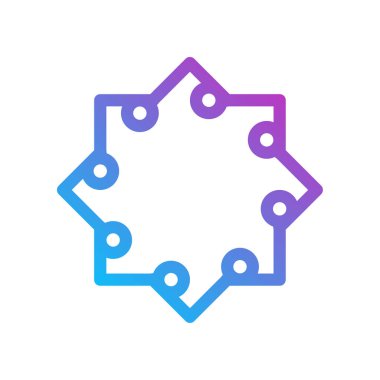 Circuit logo tasarım vektör şablonu, Dairesel logo simgesi, noktalı bağlantı simgesi, devre ögesi, Yaratıcı tasarım, Simge Teknolojisi