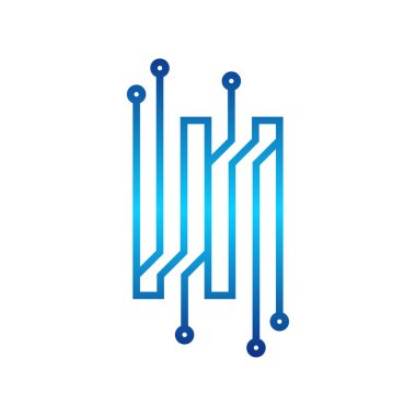 Circuit logo tasarım vektör şablonu, Dairesel logo simgesi, noktalı bağlantı simgesi, devre ögesi, Yaratıcı tasarım, Simge Teknolojisi