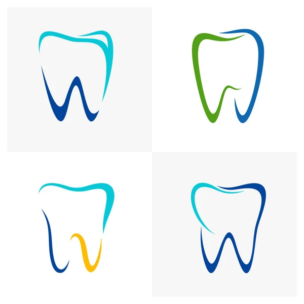 Conjunto de Plantilla de Diseño de Logo Dental. Concepto de logotipo del dentista creativo. Clínica dental Creative Company Vector Logo . — Vector de stock
