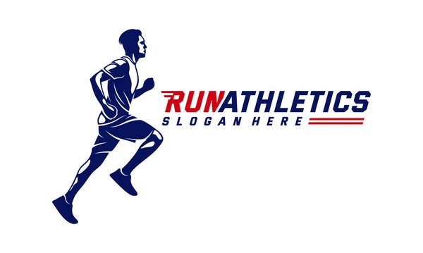 Силуэт бегущего человека: "Вектор", логотип марафона, беговой клуб или спортивный клуб — стоковый вектор
