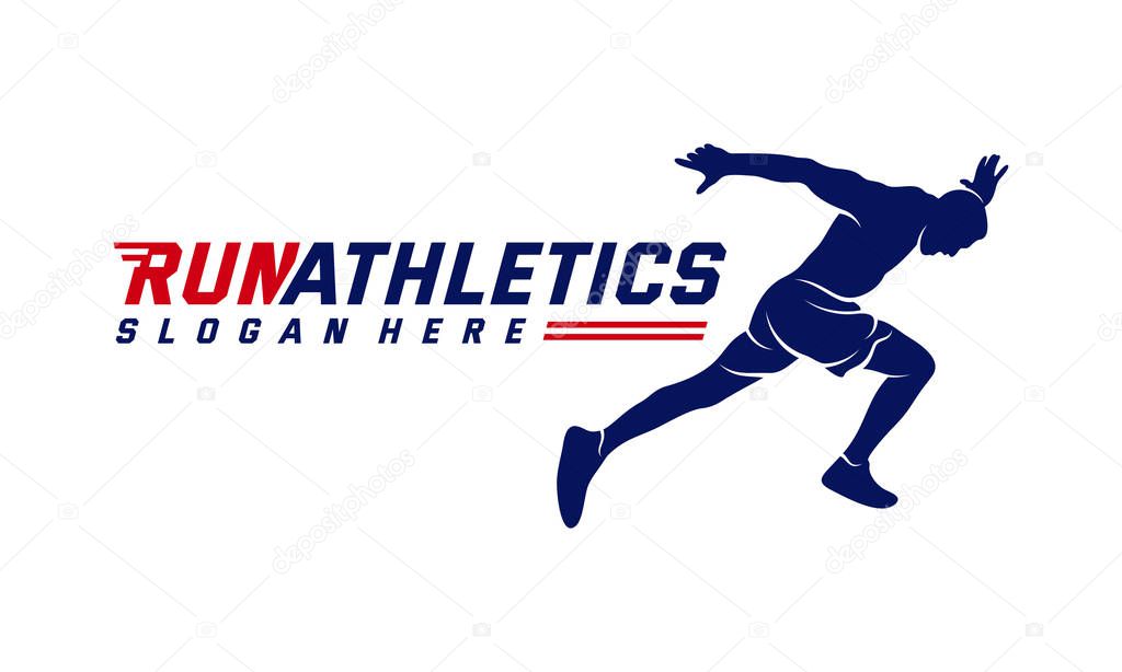 Running Man silhouette Logo Designs Vector, Marathon logo template, running club or sports club, Illustration