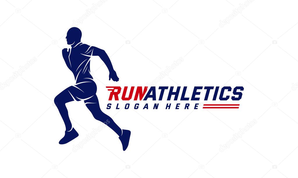 Running Man silhouette Logo Designs Vector, Marathon logo template, running club or sports club, Illustration