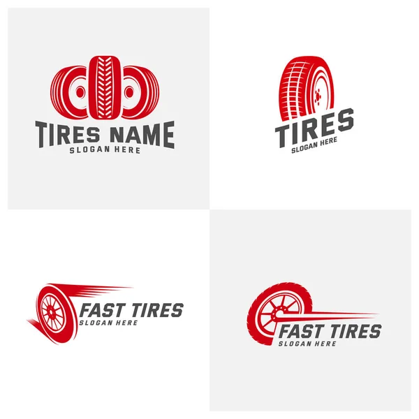 Modèle de conception d'illustration d'icône vectorielle de logo de pneu — Image vectorielle