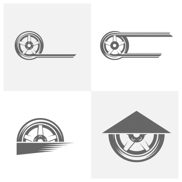 Plantilla de diseño de ilustración de icono de vector de logotipo de neumático — Vector de stock
