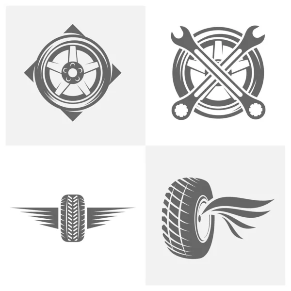 Plantilla de diseño de ilustración de icono de vector de logotipo de neumático — Archivo Imágenes Vectoriales