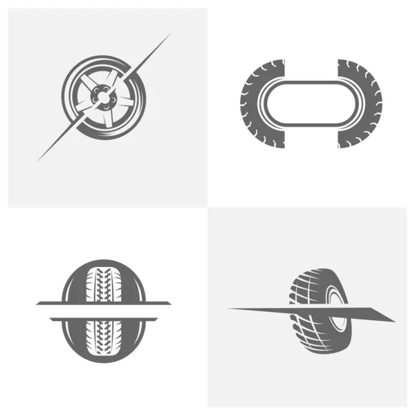 Plantilla de diseño de ilustración de icono de vector de logotipo de neumático — Vector de stock