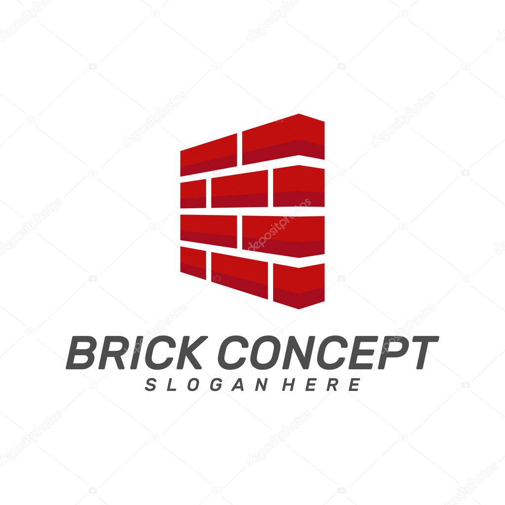 Brick Building logo design vector, Brickwork simple modern logo template, Emblem, Design Concept, Creative Symbol, Icon