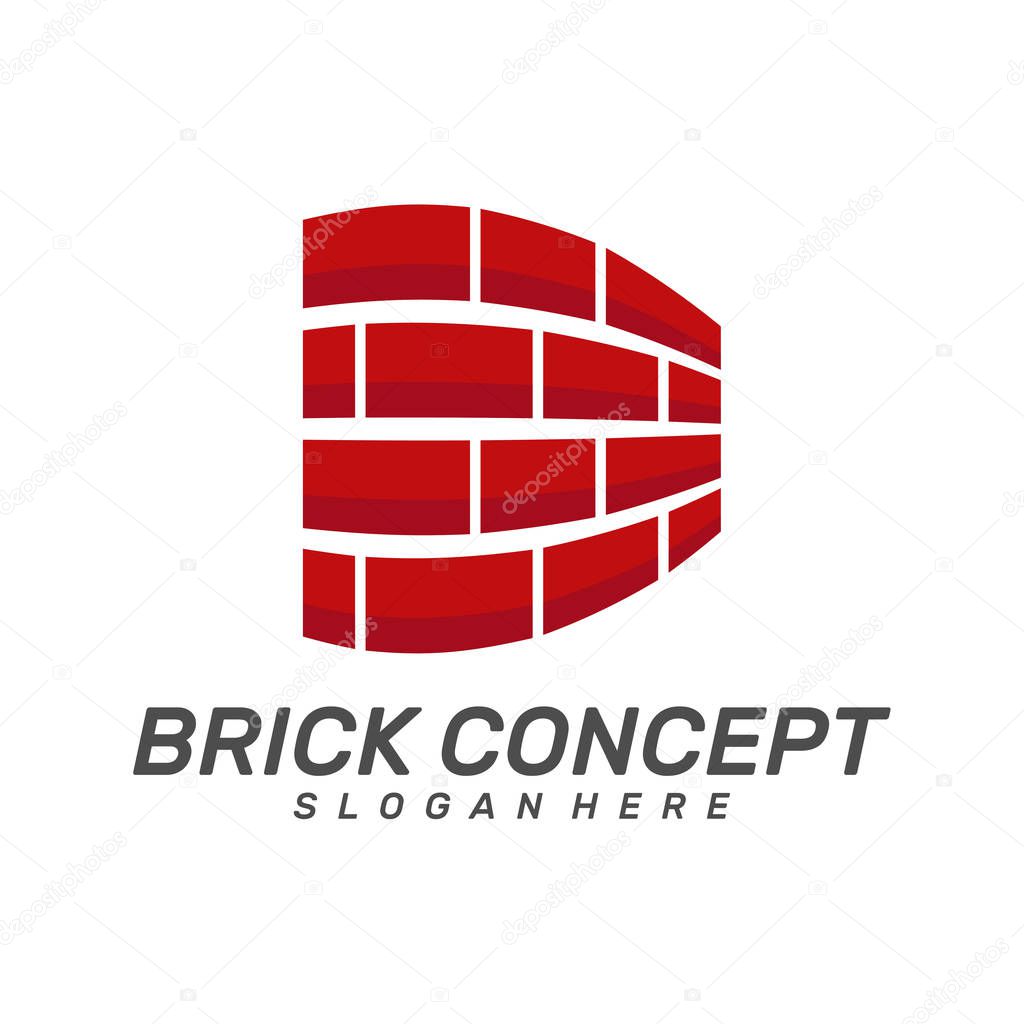 Brick Building logo design vector, Brickwork simple modern logo template, Emblem, Design Concept, Creative Symbol, Icon