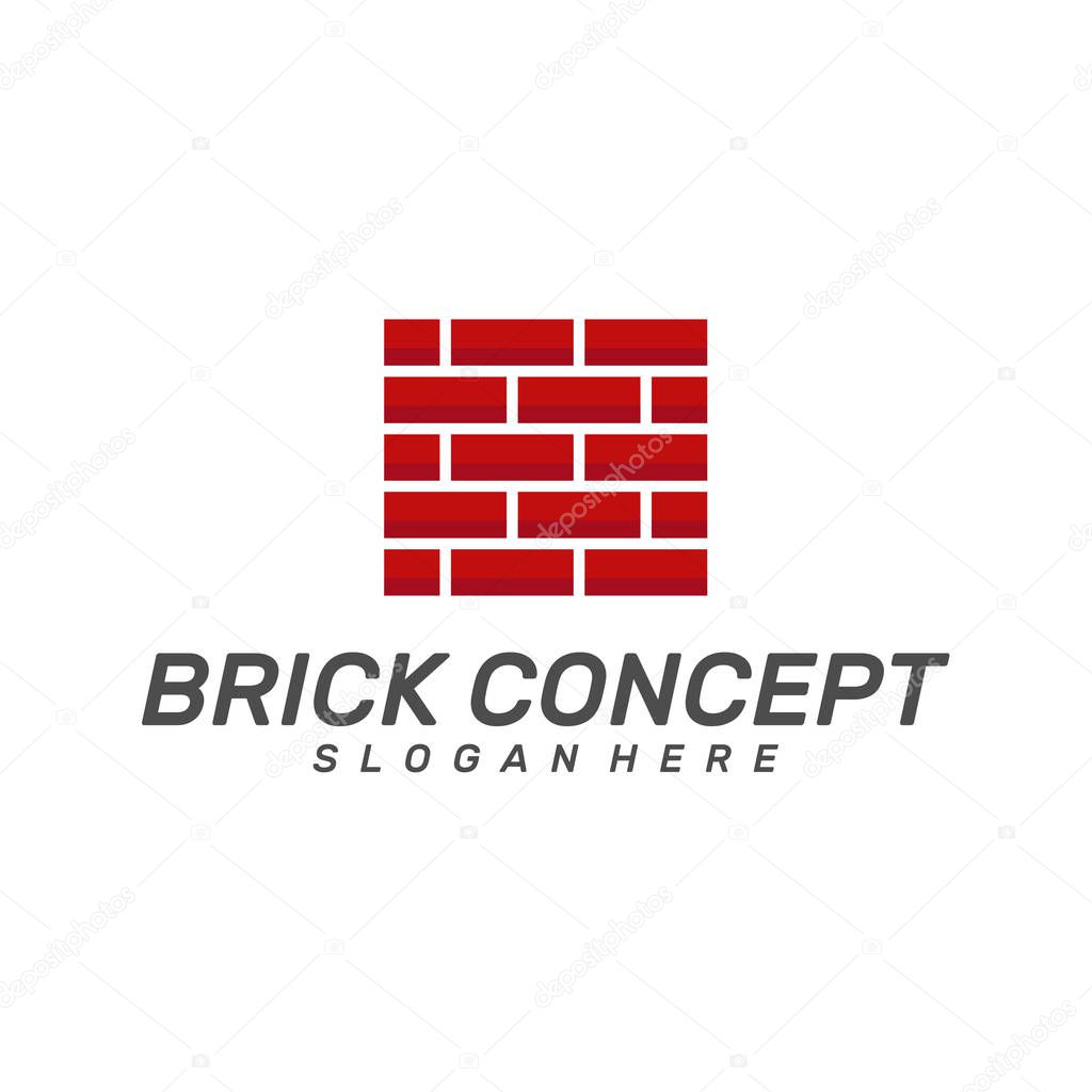 Brick Building logo design vector, Brickwork simple modern logo template, Emblem, Design Concept, Creative Symbol, Icon