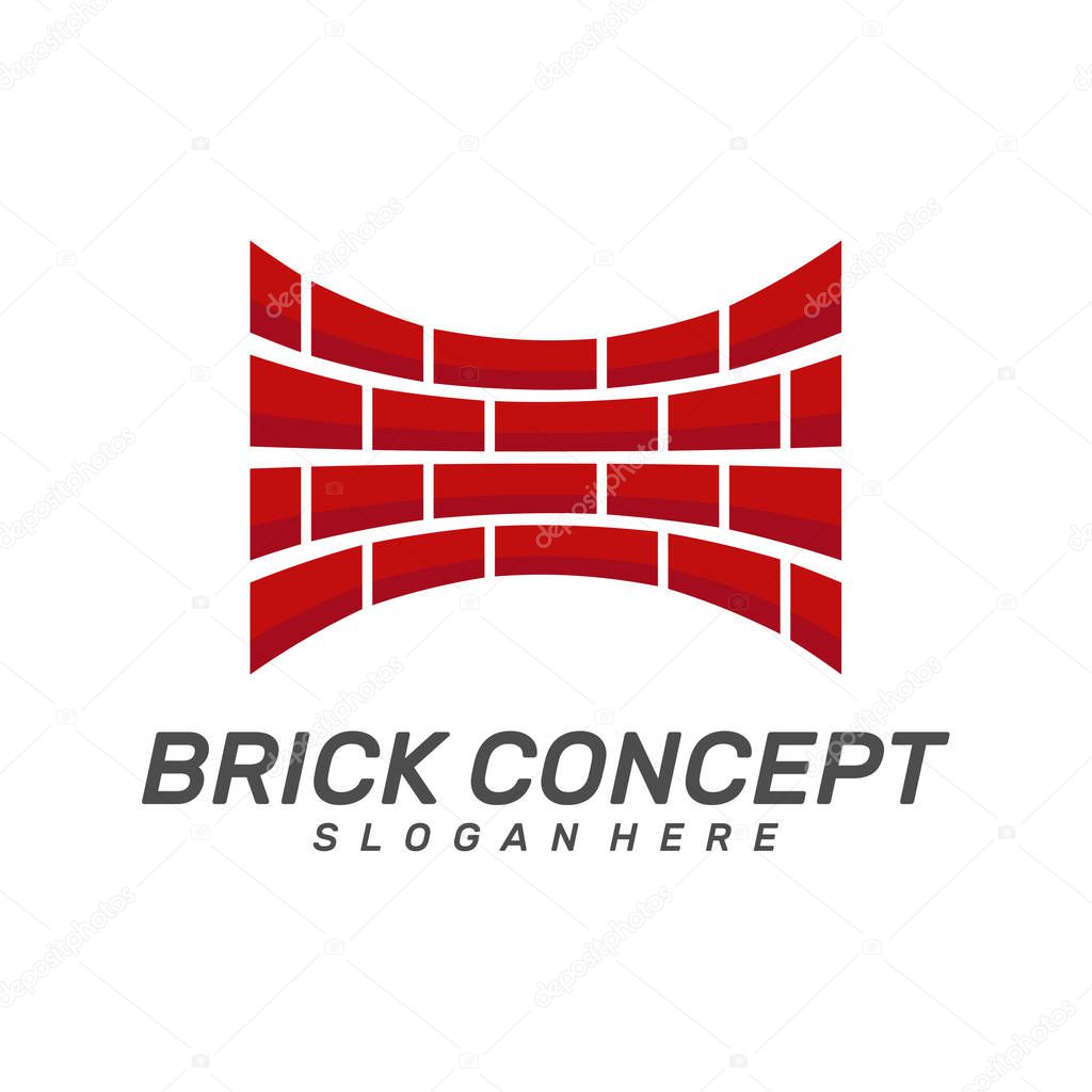 Brick Building logo design vector, Brickwork simple modern logo template, Emblem, Design Concept, Creative Symbol, Icon