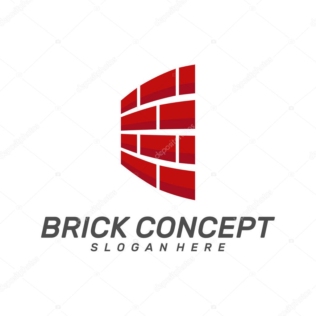 Brick Building logo design vector, Brickwork simple modern logo template, Emblem, Design Concept, Creative Symbol, Icon