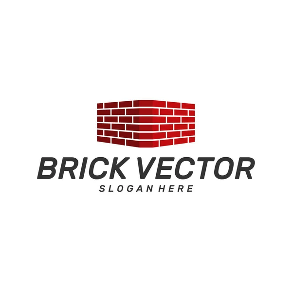 Brick Building logo design vector, Brickwork simple modern logo template, Emblem, Design Concept, Creative Symbol, Icon — 스톡 벡터